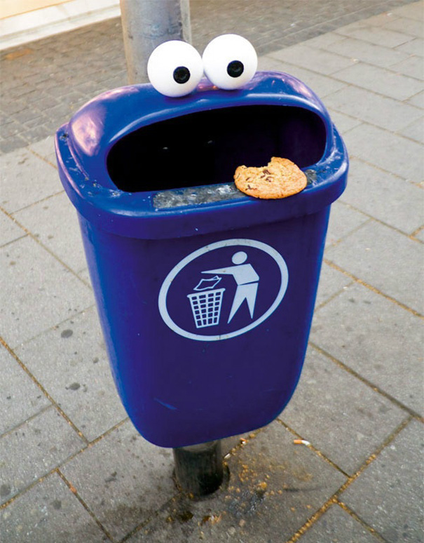 funny street art cookie monster